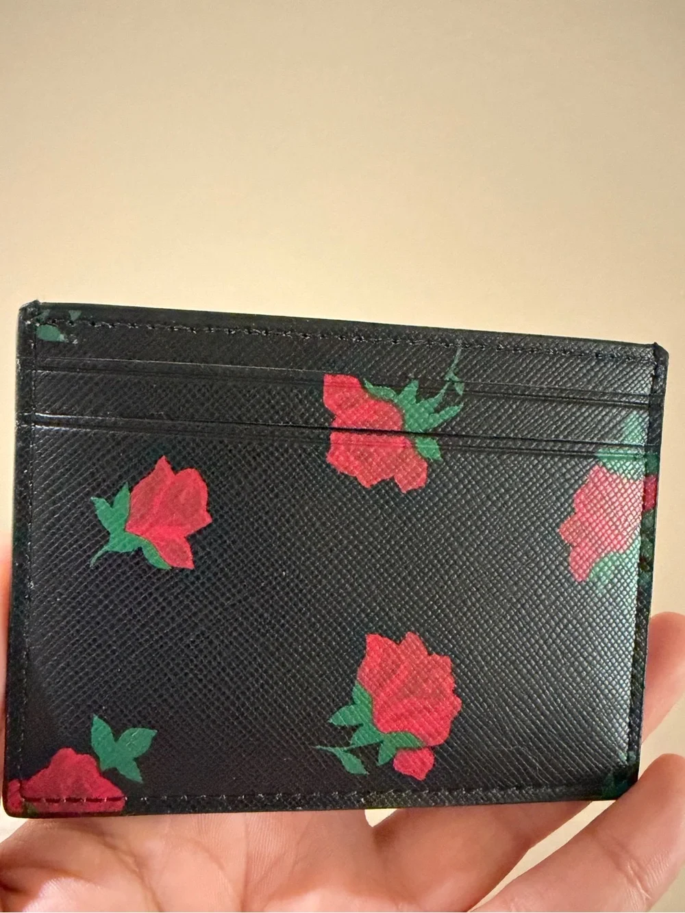 kate spade Black Rose Card Holder
